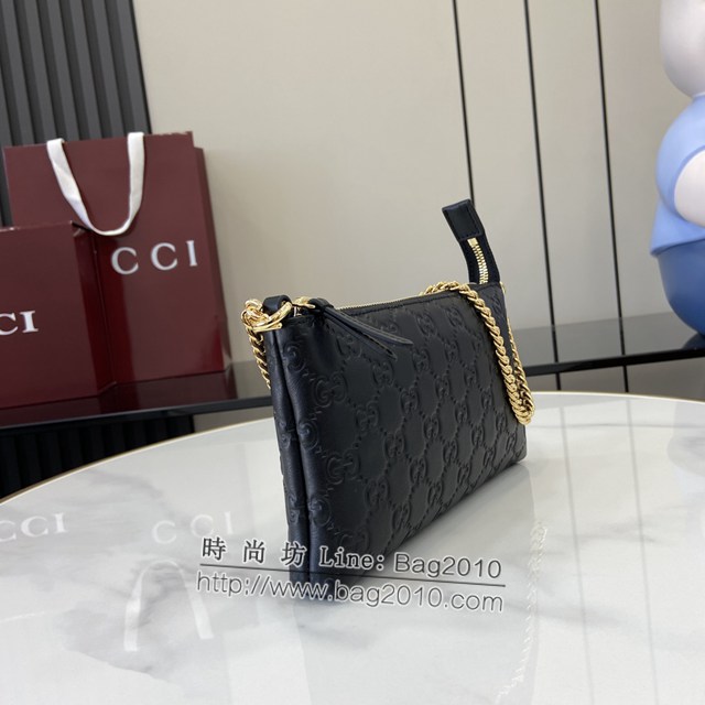 Gucci專櫃古馳最新款原廠牛皮鏈條包麻將包 jh1971型號：779791